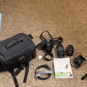 Canon Rebel T3i Camera with Lenses and Bag
